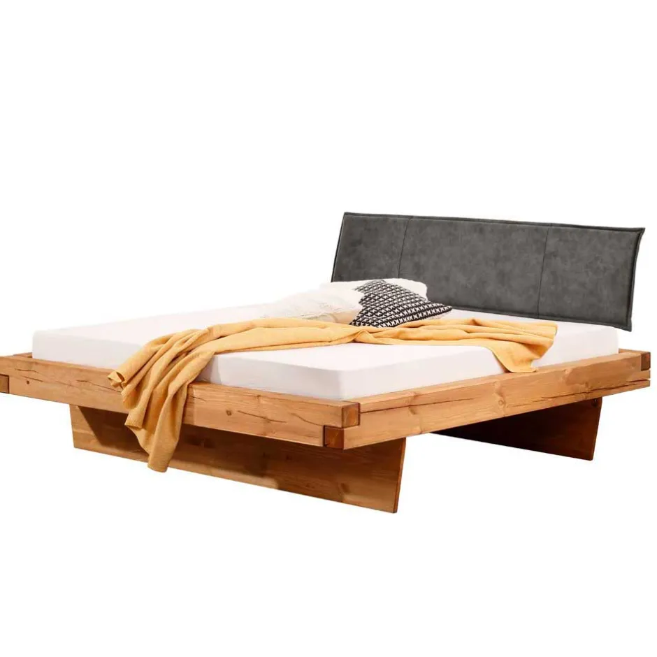 Wohnen Design-Balkenbett mit Polsterkopfteil - Kalastania