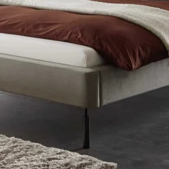 Wohnen Designbett in Anthrazit Webstoff - Raufy