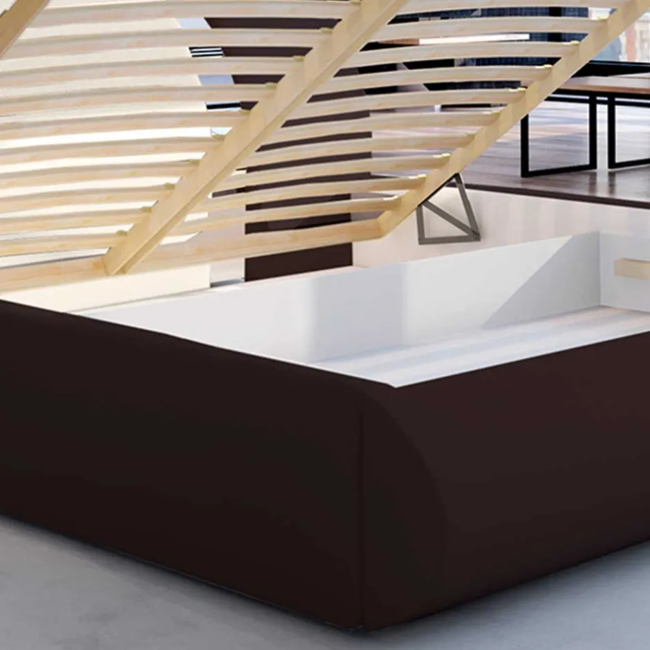 Designbett in Dunkelbraun mit Creme - Dyronna^Wohnen Best