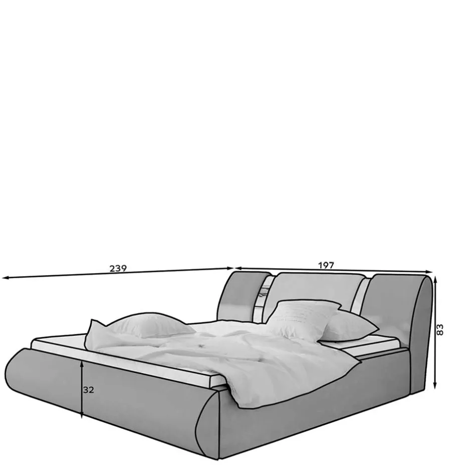 Designbett in Dunkelbraun mit Creme - Dyronna^Wohnen Best