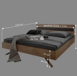 Wohnen Designbett in Wildeiche - Mutsu