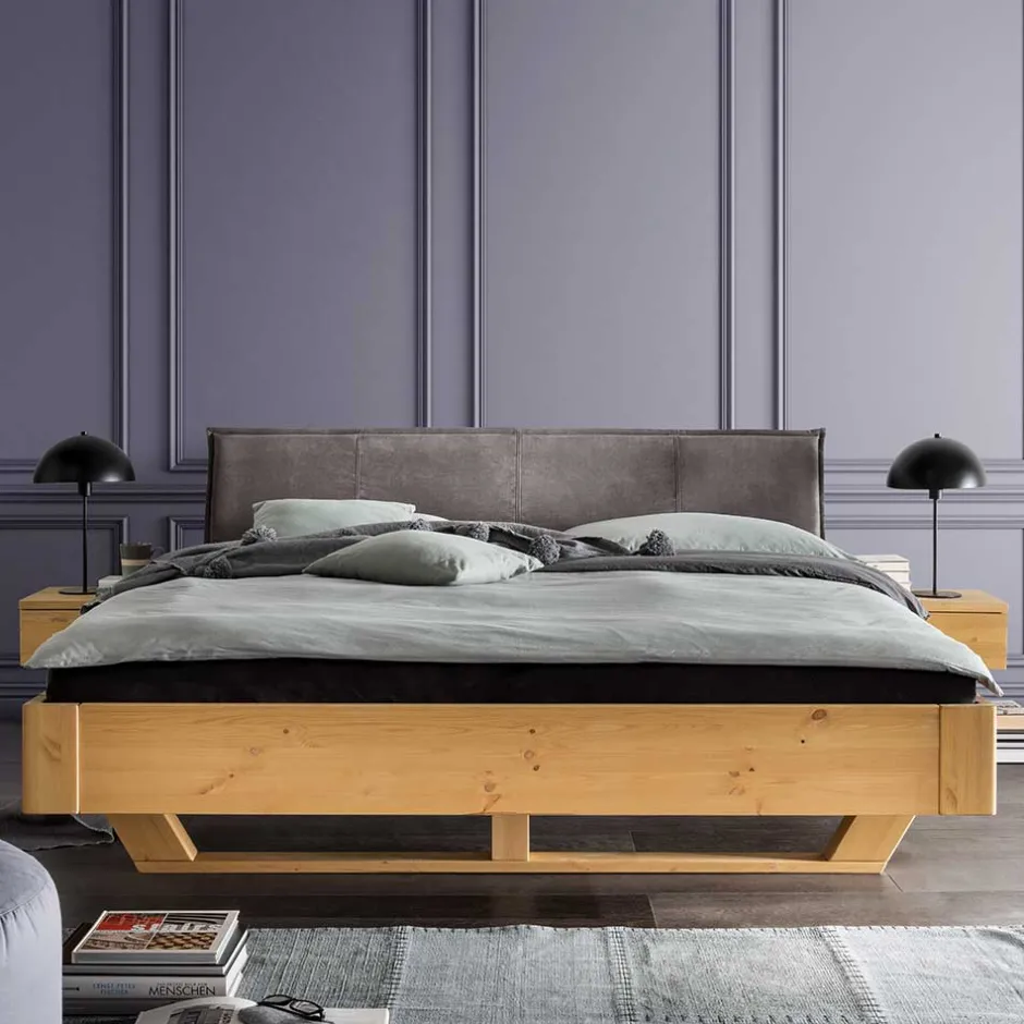 Designbett mit Holzkufen aus Kiefer gelaugt - Ravilon^Wohnen Outlet