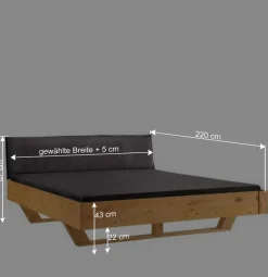 Designbett mit Holzkufen aus Kiefer gelaugt - Ravilon^Wohnen Outlet