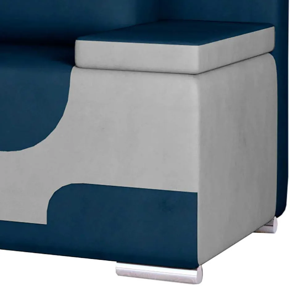 Wohnen Design-Bettcouch in Dunkelblau und Hellgrau - Brooks