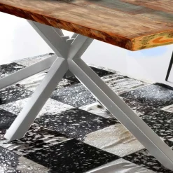 Wohnen Designer Altholz Esstisch in Mehrfarbig - Dembley