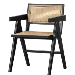 Wohnen Designer Armlehnenstuhl aus Rattan Wiener Geflecht - Leano