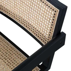 Wohnen Designer Armlehnenstuhl aus Rattan Wiener Geflecht - Leano