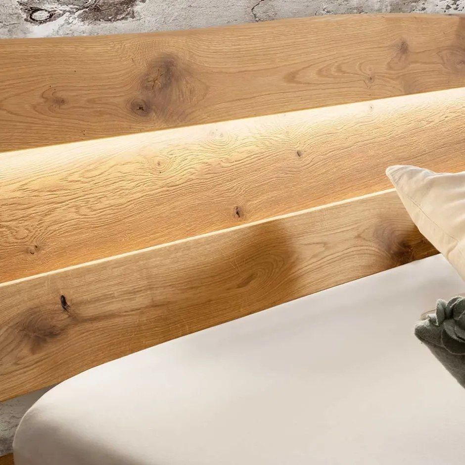 Wohnen Designer Balkenbett mit LED Beleuchtung - Syrecs