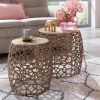 Wohnen Designer Beistelltische aus Alu in Gold - Parakou (zweiteilig)