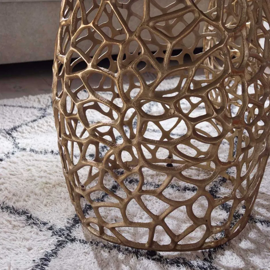 Wohnen Designer Beistelltische aus Alu in Gold - Parakou (zweiteilig)