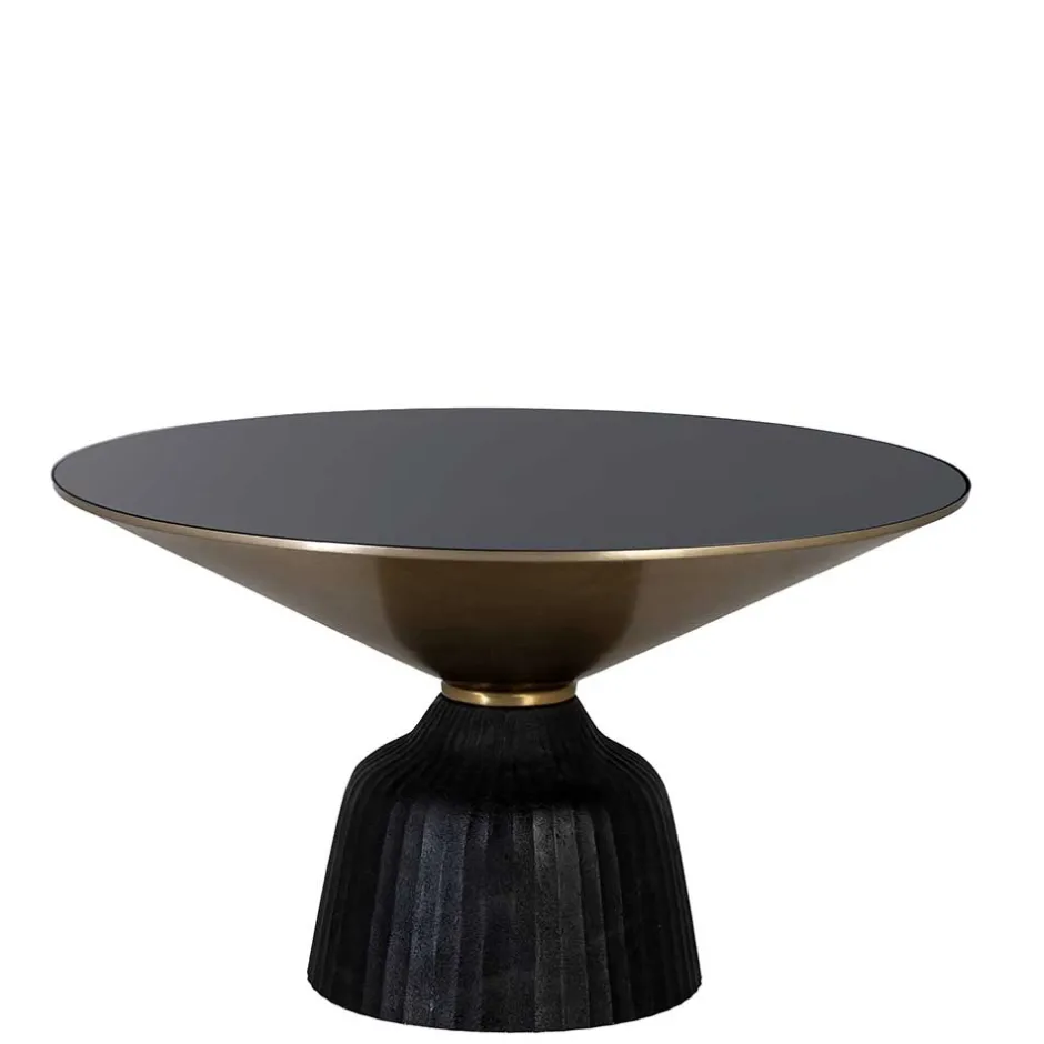 Wohnen Designer Couchtisch aus Glas und Aluminium - Coralla