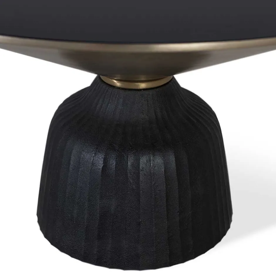 Wohnen Designer Couchtisch aus Glas und Aluminium - Coralla