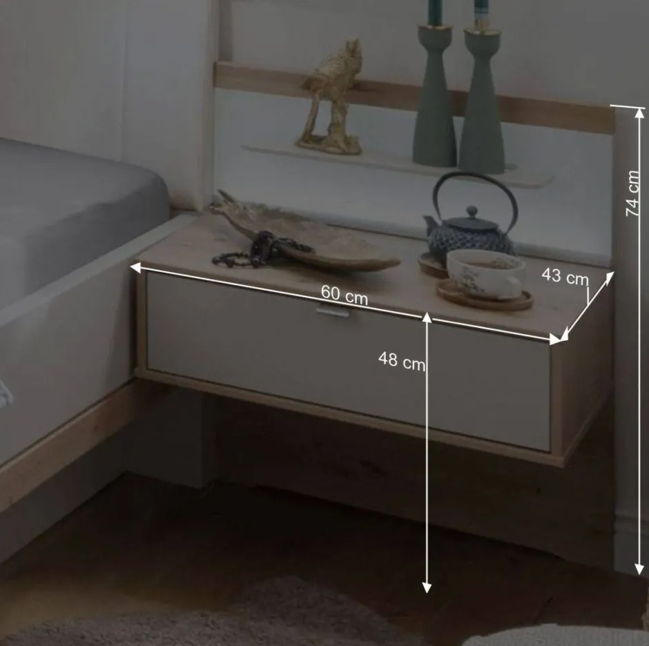 Wohnen Designer Doppelbett & Nachttische - Crascanu (dreiteilig)