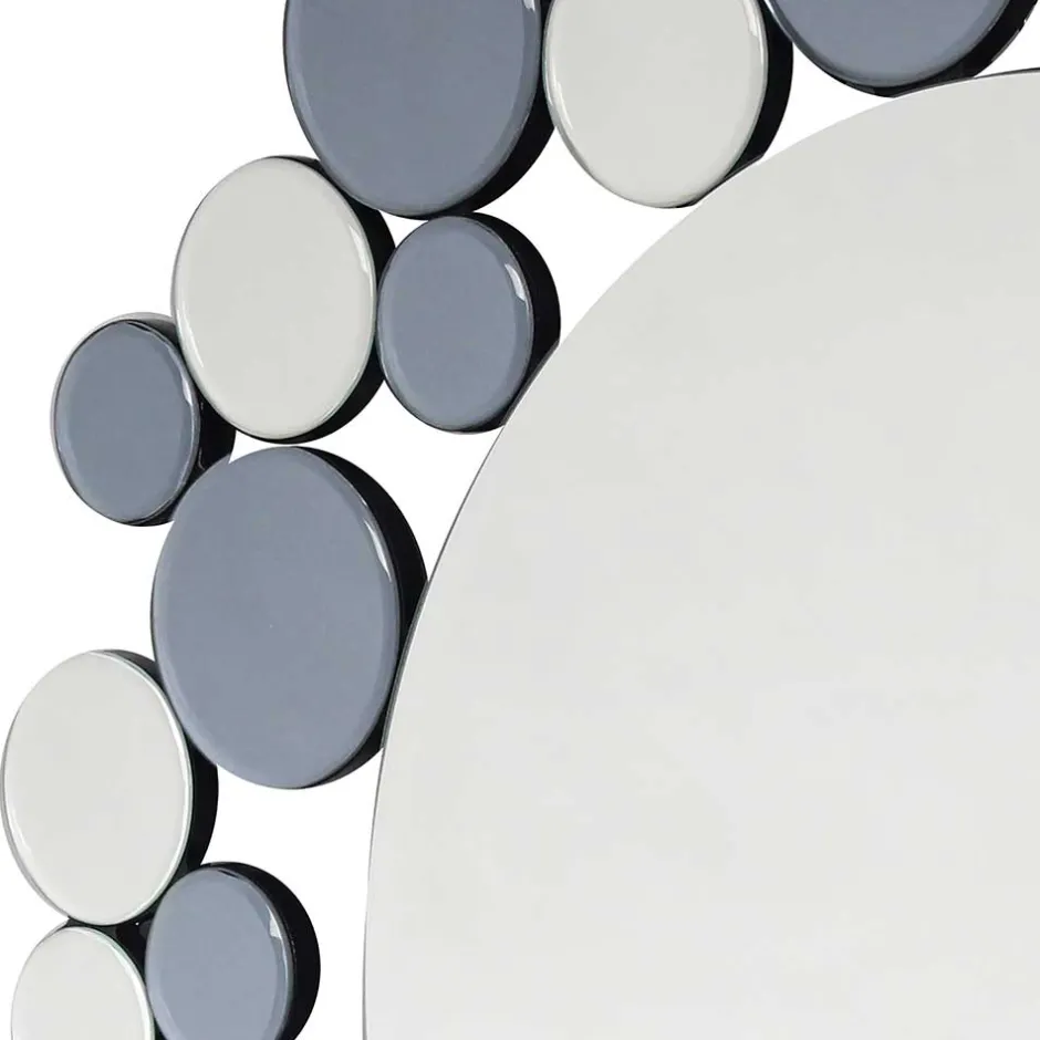 Wohnen Designer Glasspiegel in Grau & Silber - Martinez