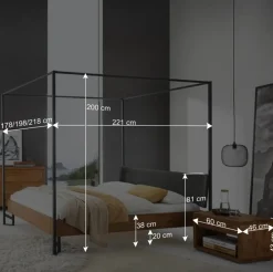 Wohnen Designer Himmelbett als Doppelbett - Adea