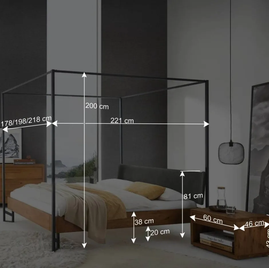 Wohnen Designer Himmelbett als Doppelbett - Adea