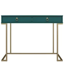 Wohnen Designer Schreibtisch in Petrol und Messing - Belego