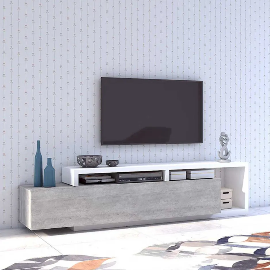 Designer TV Anbauwand in Betonoptik - Venatio (dreiteilig)^Wohnen Hot