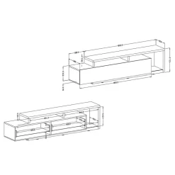 Designer TV Anbauwand in Betonoptik - Venatio (dreiteilig)^Wohnen Hot