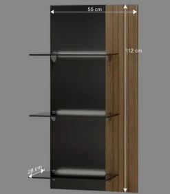 Wohnen Designer TV Wohnwand Set in Anthrazit - Cruzca (dreiteilig)