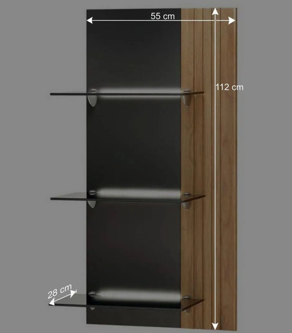 Wohnen Designer TV Wohnwand Set in Anthrazit - Cruzca (dreiteilig)