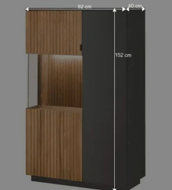 Wohnen Designer TV Wohnwand Set in Anthrazit - Cruzca (dreiteilig)