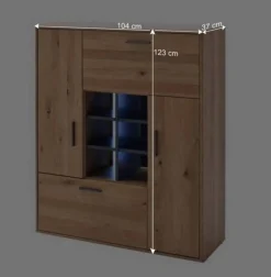 Designer Wohnwand aus Eiche - Assela (vierteilig)^Wohnen Outlet