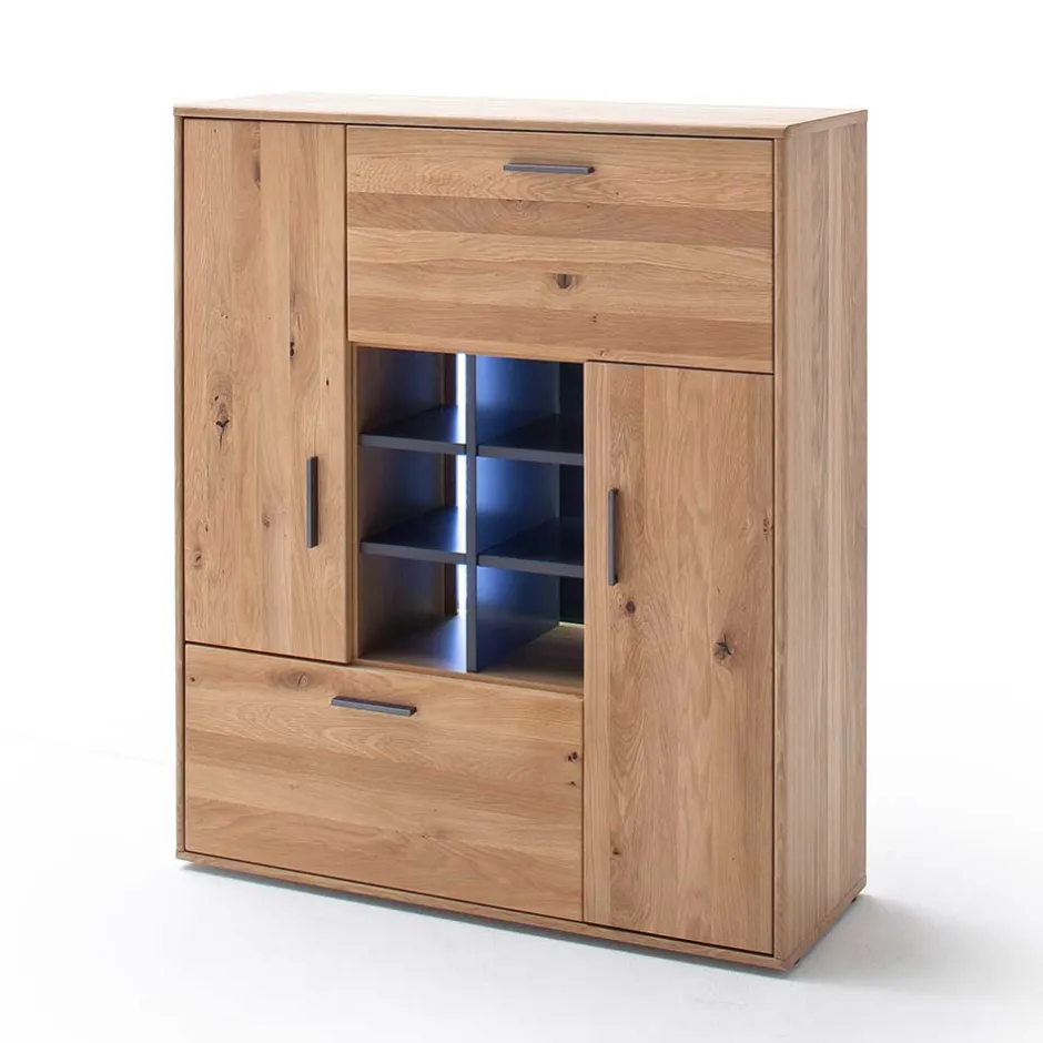 Designer Wohnwand aus Eiche - Assela (vierteilig)^Wohnen Outlet