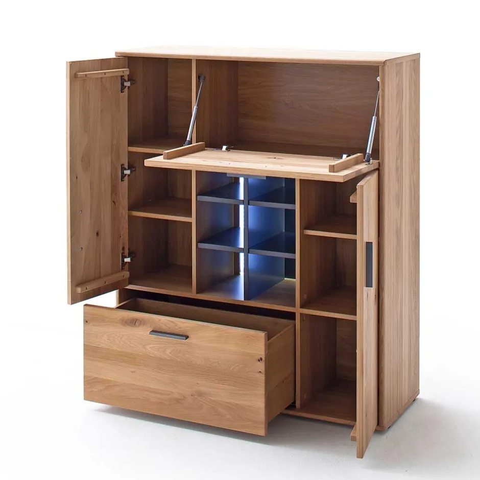 Designer Wohnwand aus Eiche - Assela (vierteilig)^Wohnen Outlet