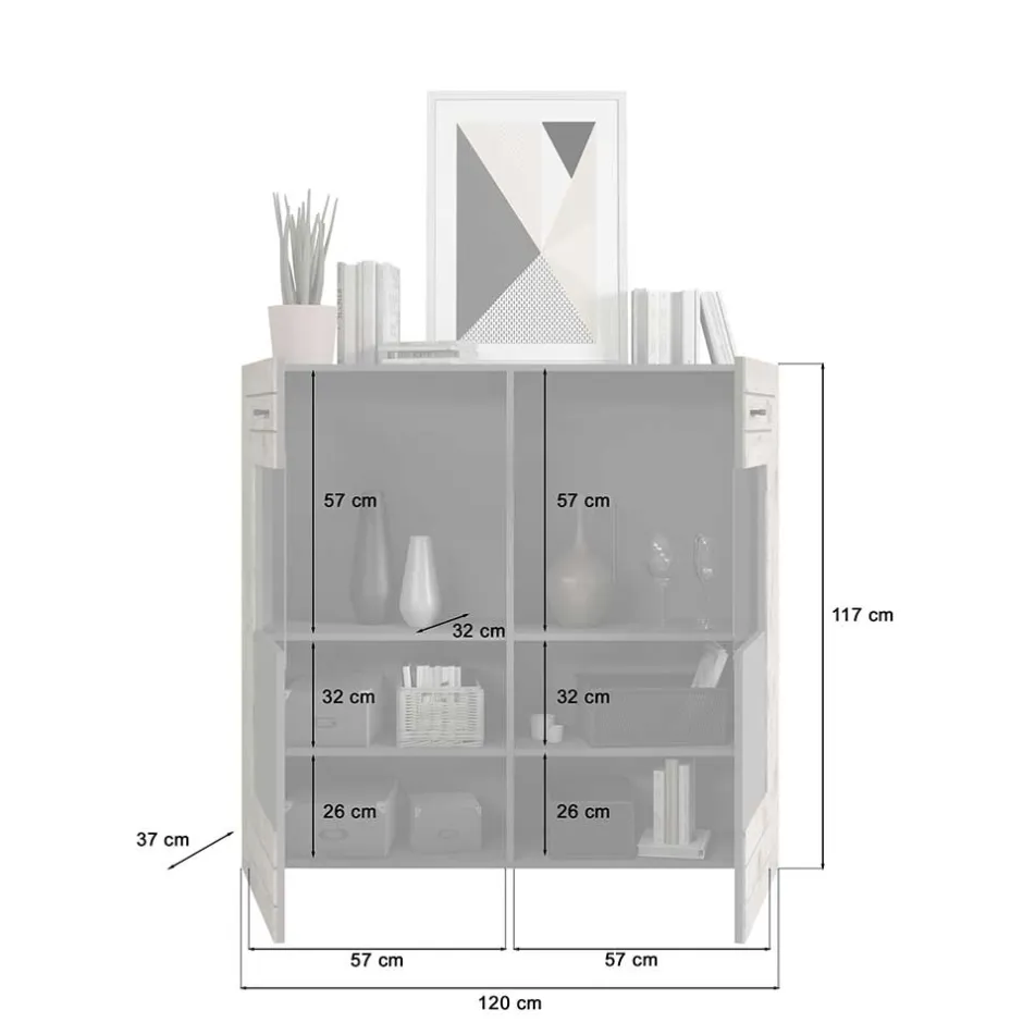 Designer Wohnwand Möbel 320 cm breit - Scarlett (dreiteilig)^Wohnen