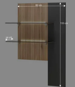 Wohnen Designer Wohnwand Möbel mit LED - Cruzca (dreiteilig)