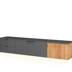 Wohnen Designer Wohnwand Möbel mit LED - Cruzca (dreiteilig)