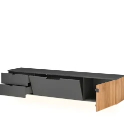 Wohnen Designer Wohnwand Möbel mit LED - Cruzca (dreiteilig)