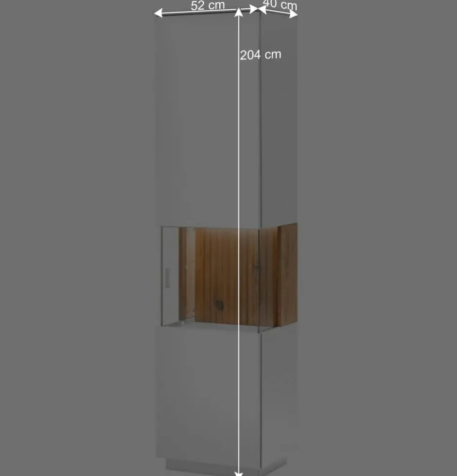 Wohnen Designer Wohnzimmervitrine in Weiß und Eiche Bianco - Miloris