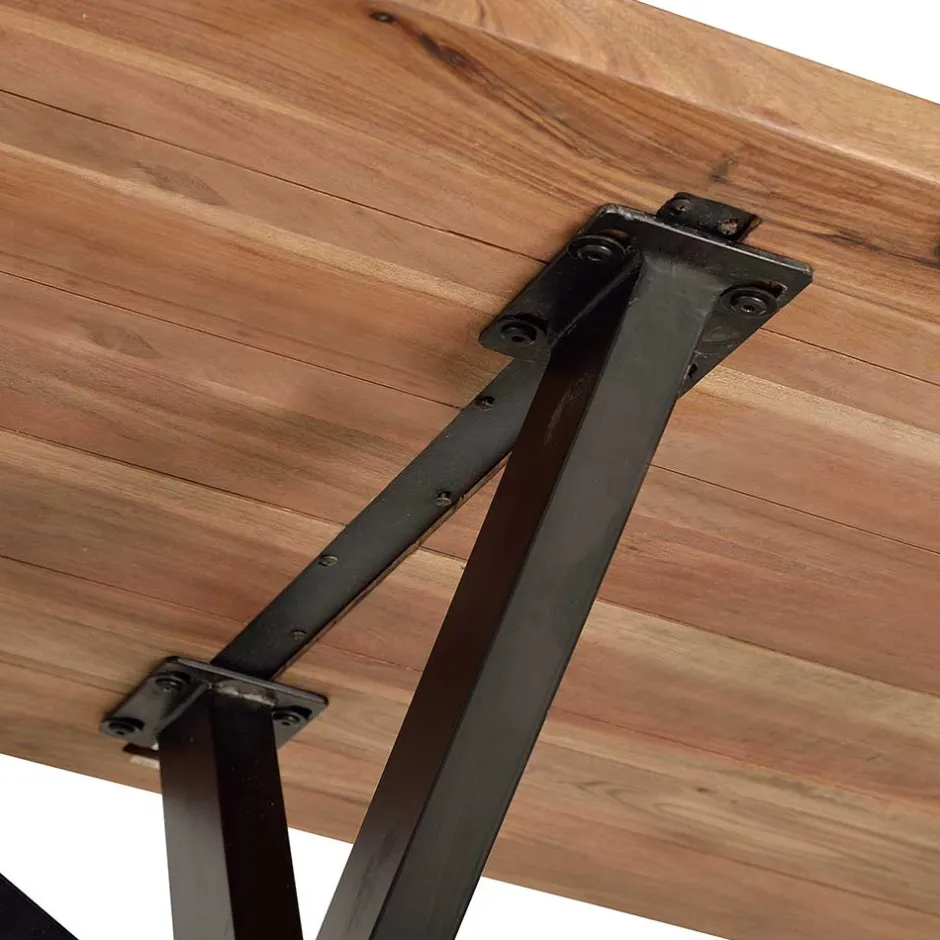 Wohnen Design-Esstisch mit Massivholzplatte Akazie - Annipurk