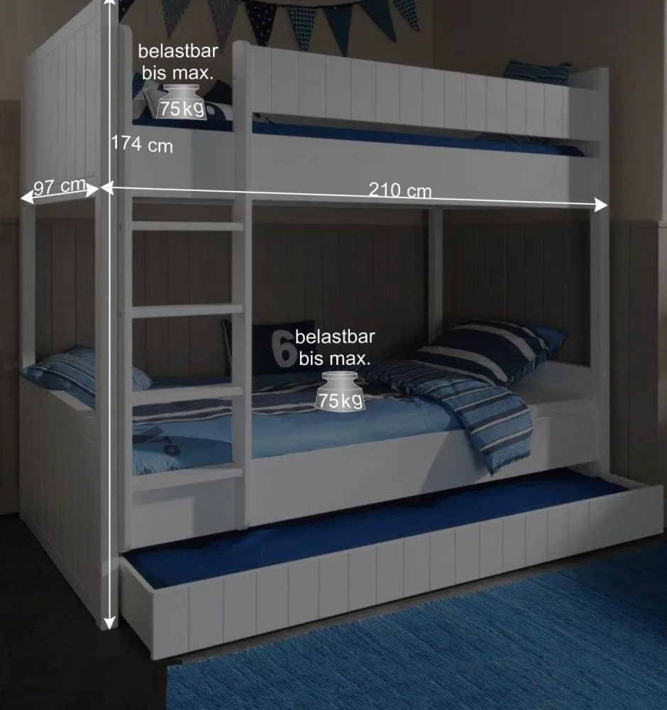 Design-Etagenbett Maggy in Weiß^Wohnen Best