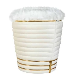 Designhocker in Cremeweiß Samtvelours - Ganuhr^Wohnen Hot