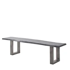 Design-Küchenbank mit Baumkanten Akazie Grau - Salmasion^Wohnen Online