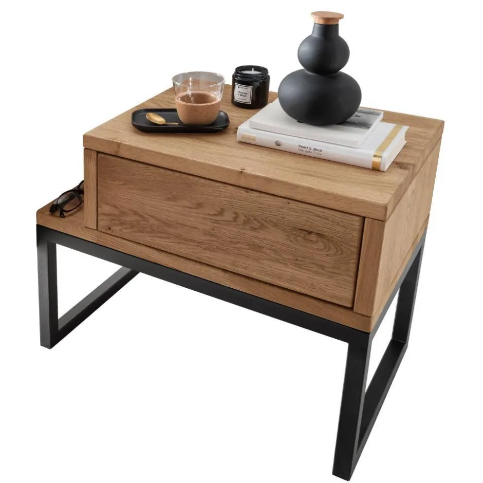 Wohnen Design-Nachttisch aus Wildeiche Massivholz - Sangre