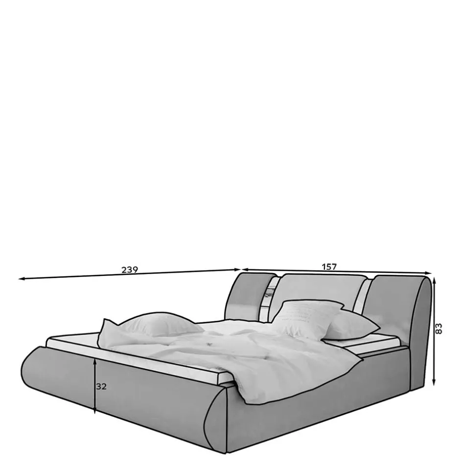 Design-Polsterbett inklusive Lattenrost - Cioara^Wohnen Discount