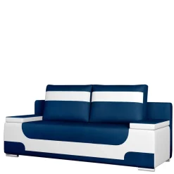 Wohnen Design-Schlafcouch in Dunkelblau und Weiß - Sella