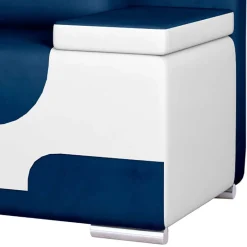 Wohnen Design-Schlafcouch in Dunkelblau und Weiß - Sella