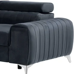 Wohnen Design-Schlafsofa in Blauschwarz Samt - Harvests