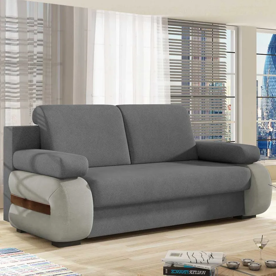 Wohnen Design-Schlafsofa in Grau und Hellgrau - Blascina