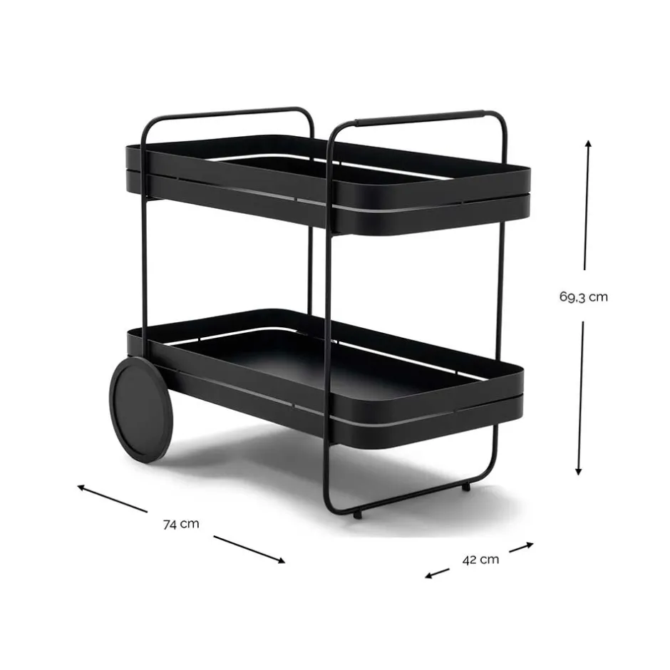 Wohnen Design-Servierwagen in Taupe - Gicanta