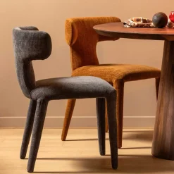 Designstühle in Dunkelbraun Stoff - Mestecan (2er Set)^Wohnen Discount