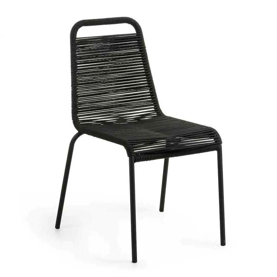 Designstuhl aus Kordel & Stahl - Loeesa (2er Set)^Wohnen Clearance