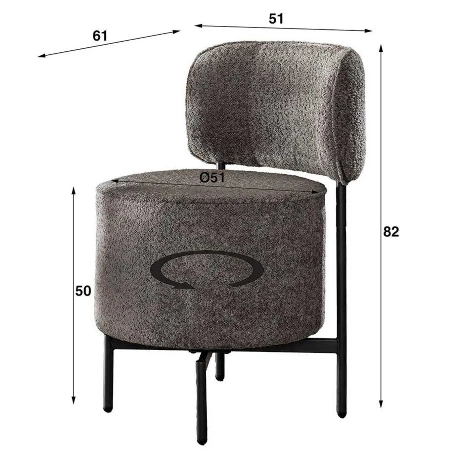 Designstuhl in Grau Boucle - Fincher^Wohnen Hot