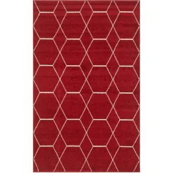 Wohnen Designteppich in Rot und Creme - Kermita