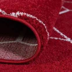 Wohnen Designteppich in Rot und Creme - Kermita